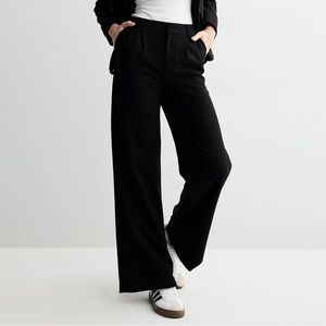 So Women's Classic Black Wide-Leg Pants